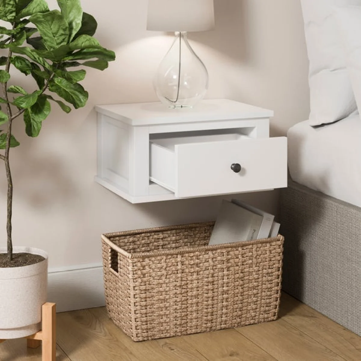 Lynton 1 Drawer Floating Bedside Table – image 2