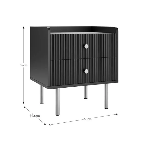 Georgi 2 Drawer Bedside Table – image 7