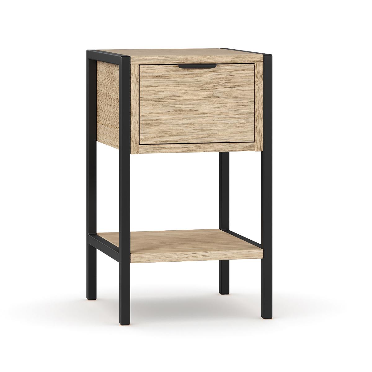Cleo 1 Drawer Bedside Oak Effect Oak – image 2