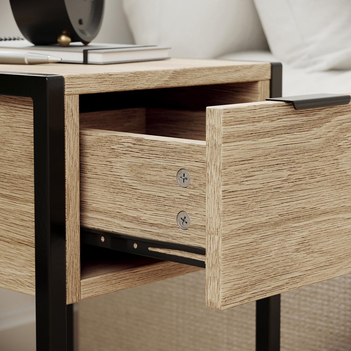 Cleo 1 Drawer Bedside Oak Effect Oak – image 4