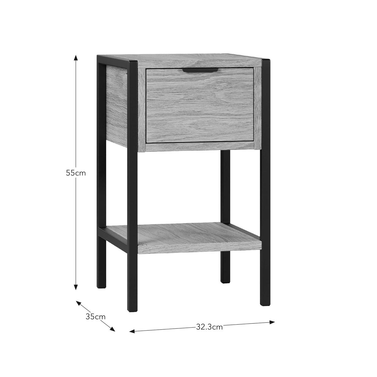 Cleo 1 Drawer Bedside Oak Effect Oak – image 5