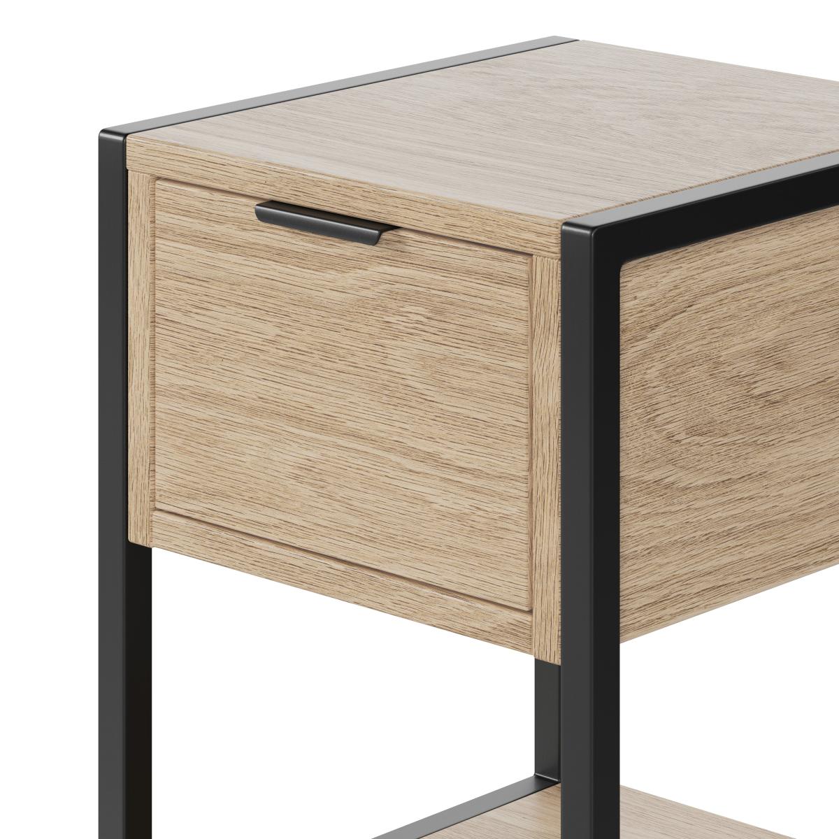 Cleo 1 Drawer Bedside Oak Effect Oak – image 6