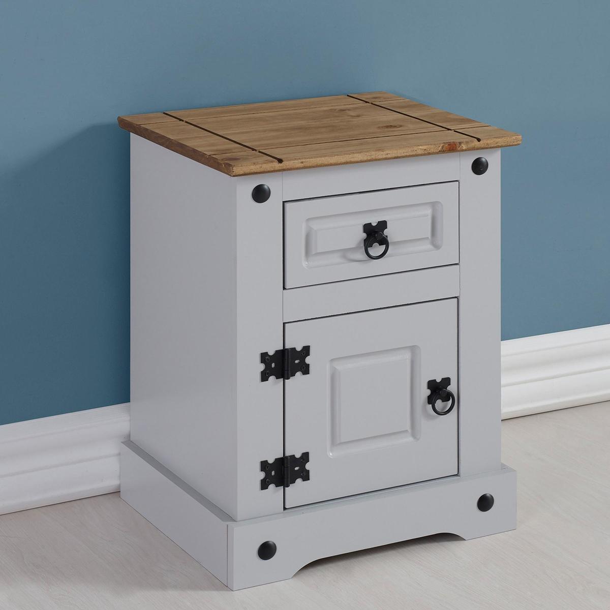Corona Grey Petite Bedside Table Grey – image 2