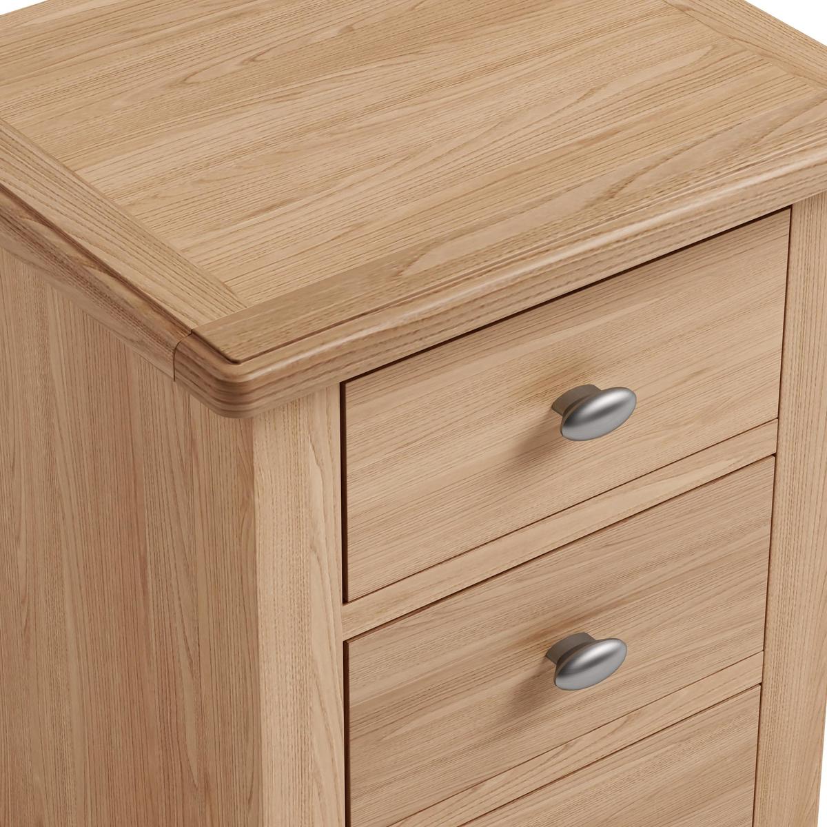 Lyla 3 Drawer Bedside Table Light Oak – image 2