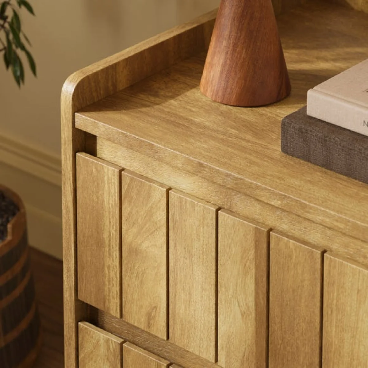 Humphrey 2 Drawer Bedside, Mango Wood Effect – image 4