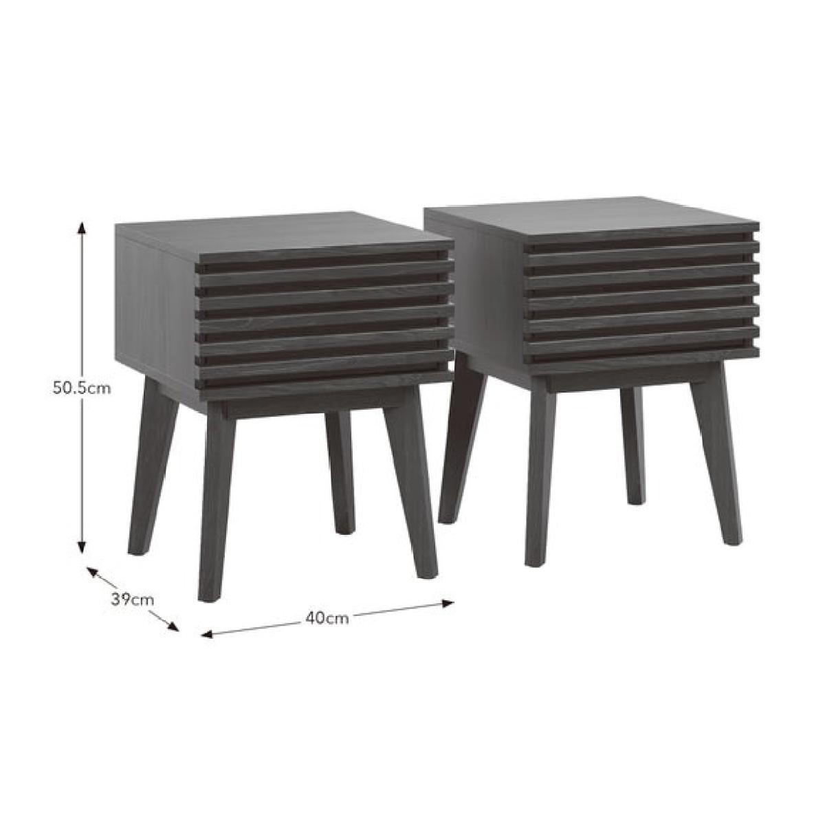 Set of 2 Helms 1 Drawer Bedside Tables – image 9