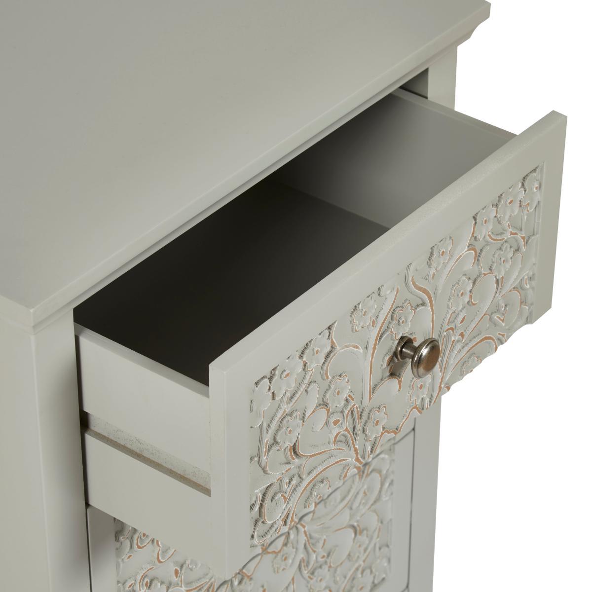 Josie Floral 3 Drawer Bedside Grey – image 5