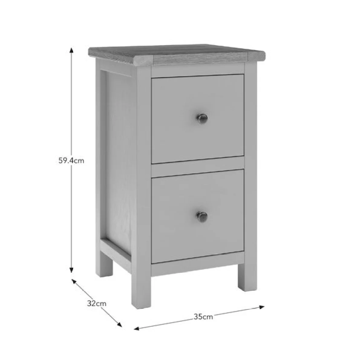 Olney Slim 2 Drawer Bedside Table – image 8