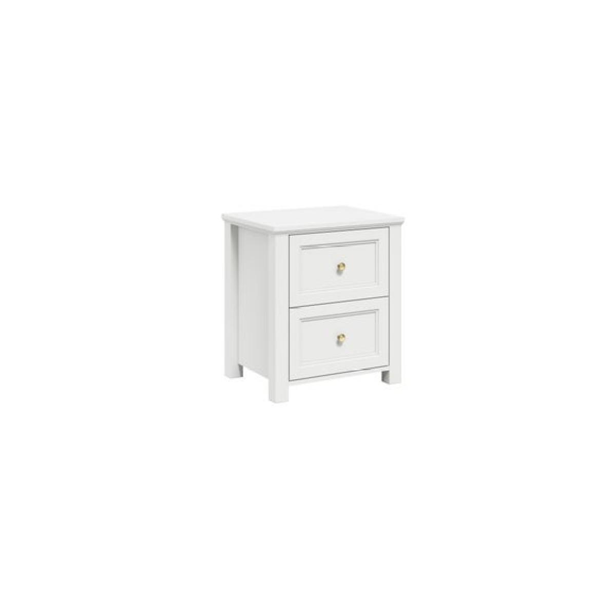 Ives 2 Drawer Bedside Cabinet, White – image 2