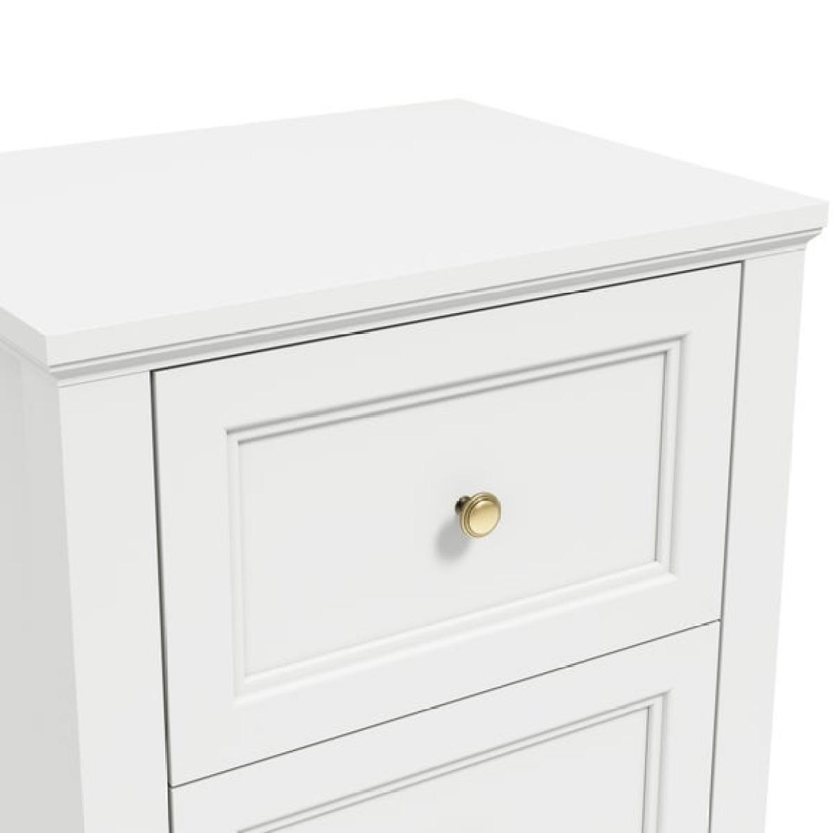 Ives 2 Drawer Bedside Cabinet, White – image 3