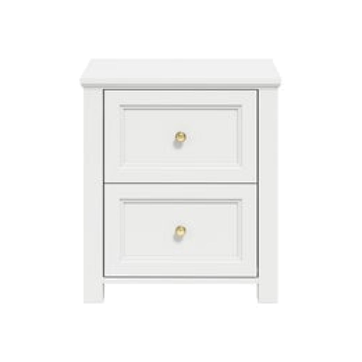 Ives 2 Drawer Bedside Cabinet, White – image 1