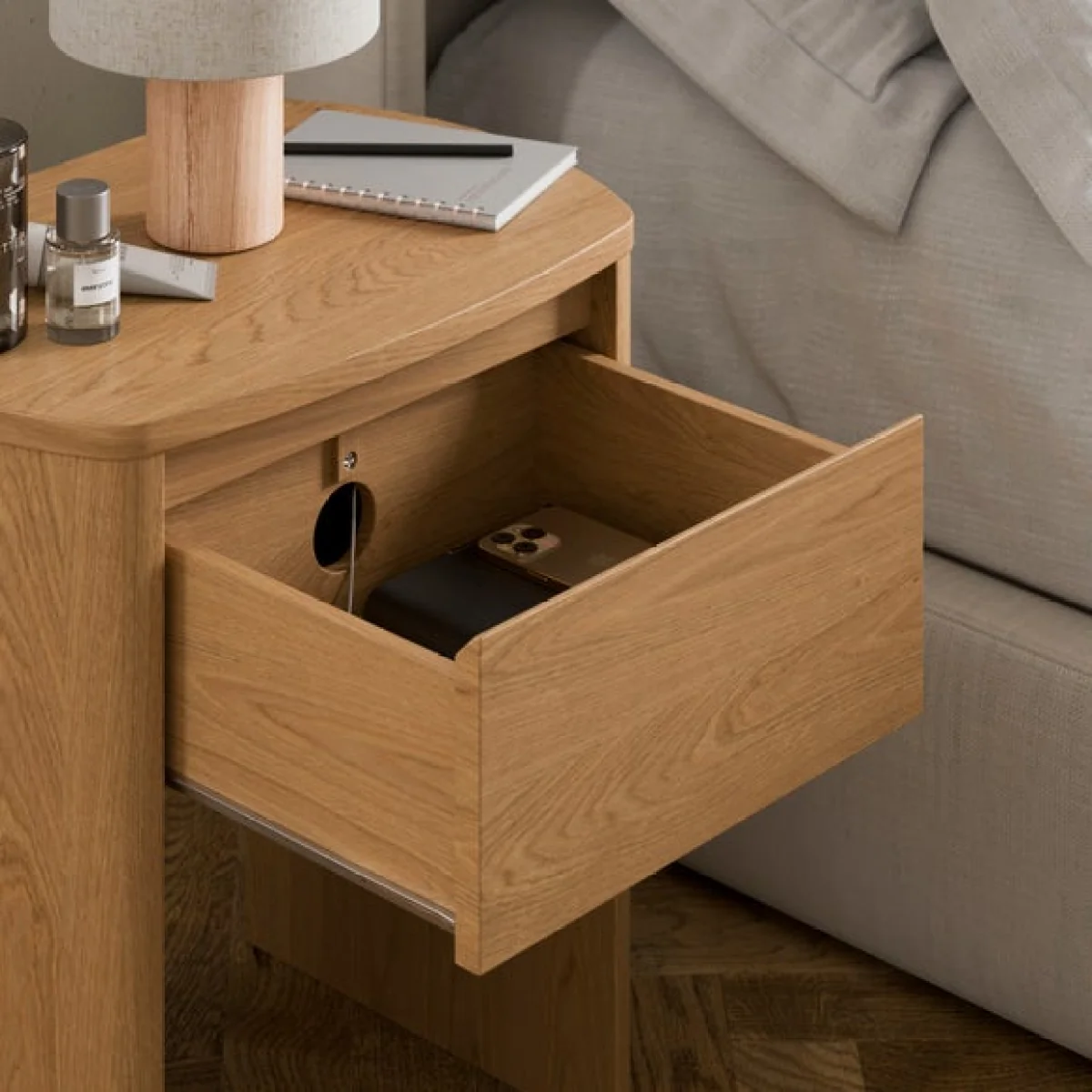 Stevie Compact 1 Drawer Bedside Table – image 4