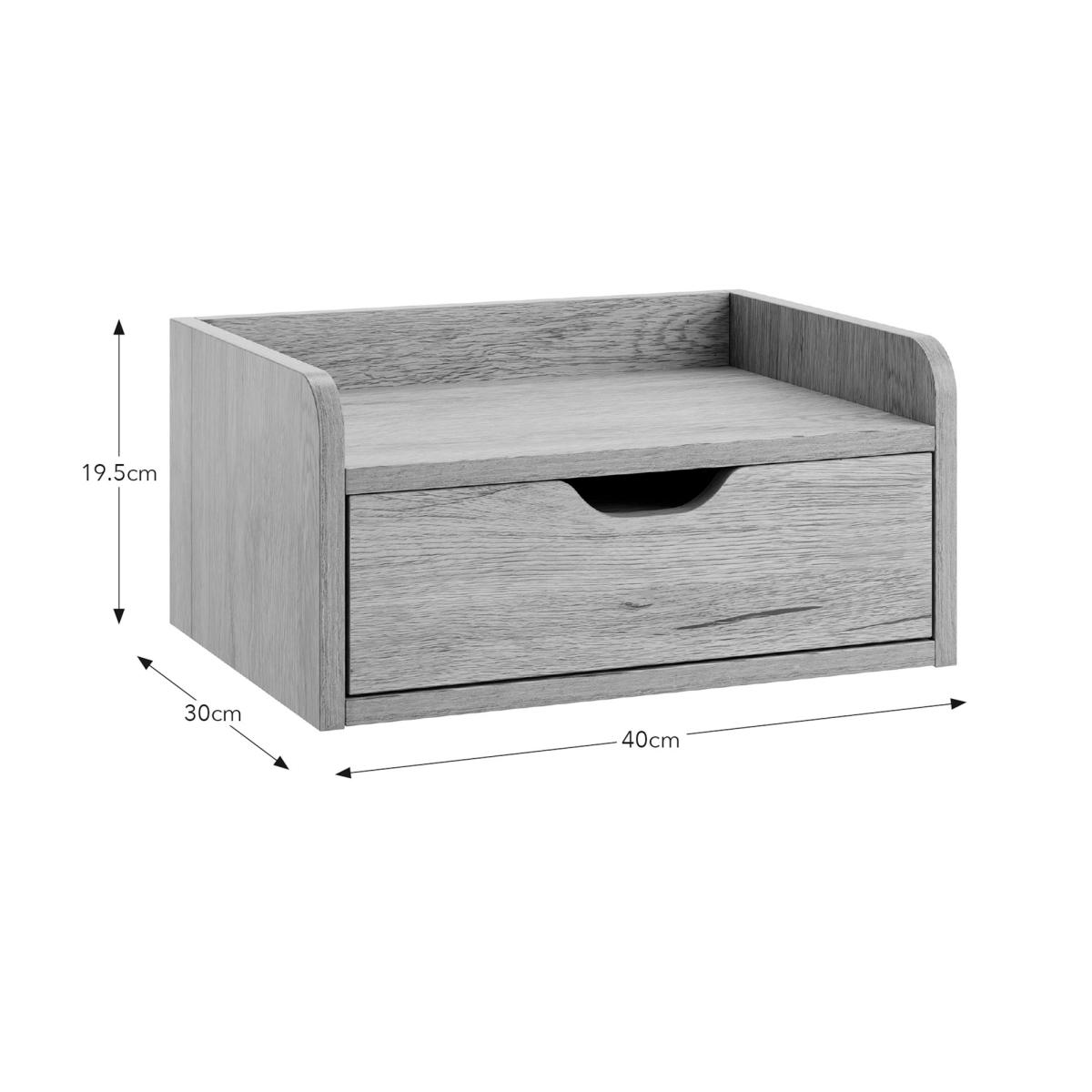 Cilla 1 Drawer Floating Bedside Table, Grey Oak Effect – image 6