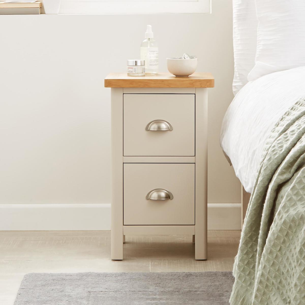 Brixham Truffle 2 Drawer Bedside Table Truffle – image 3