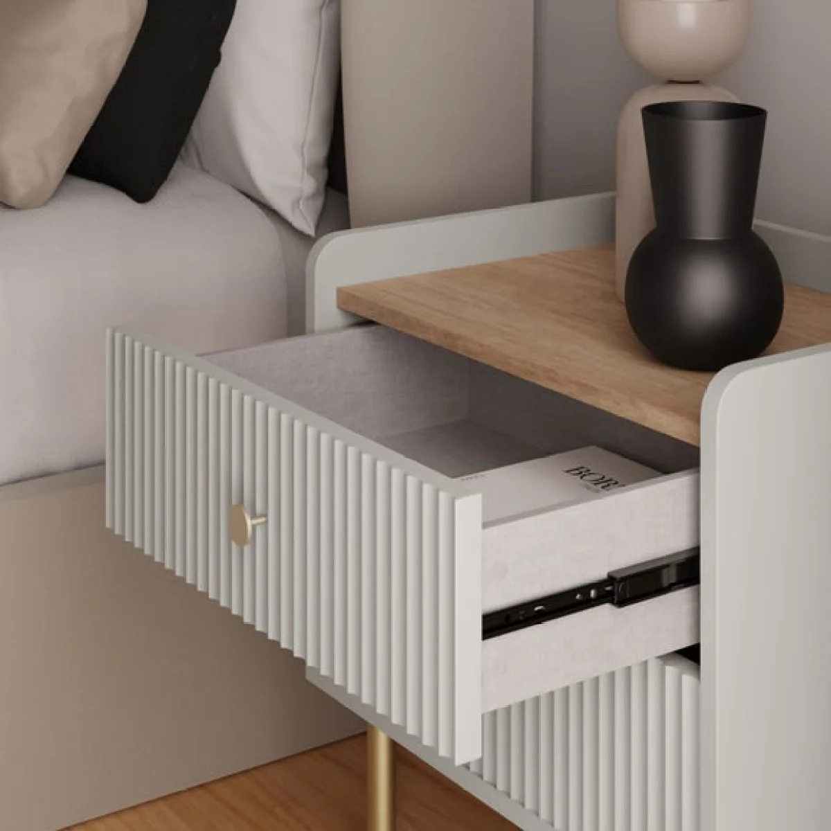 Georgi 2 Drawer Bedside Table – image 3