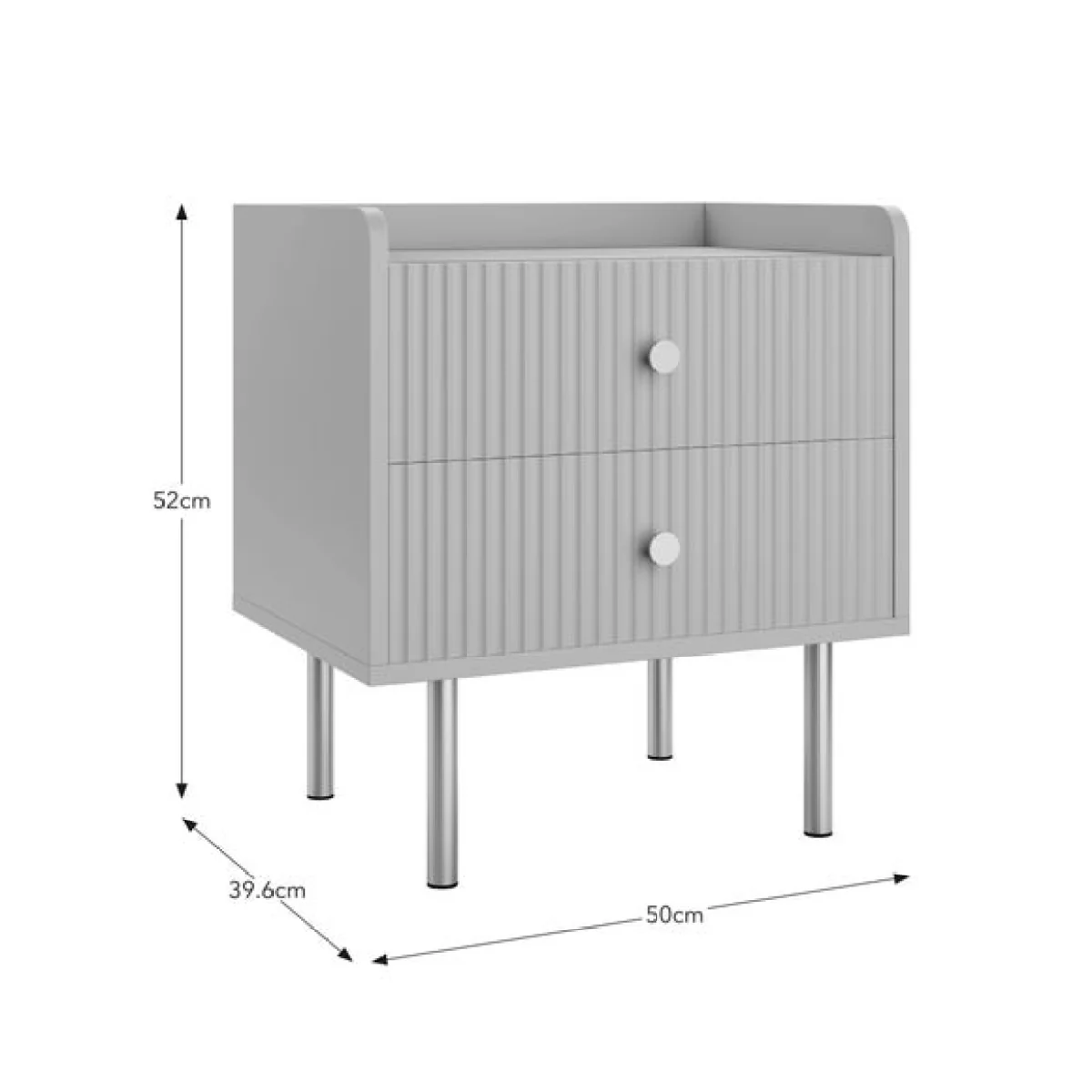 Georgi 2 Drawer Bedside Table – image 7