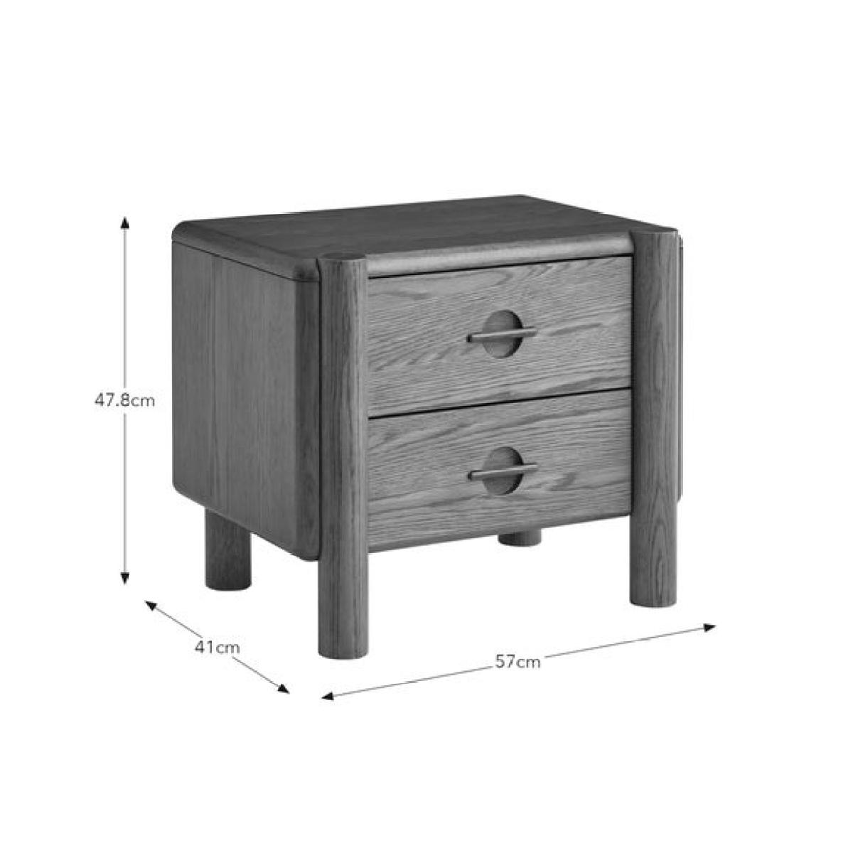 Reeva 2 Drawer Bedside Table – image 7