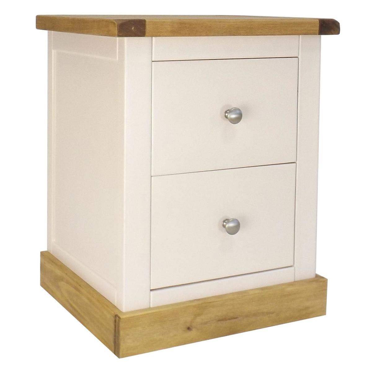 Ashland Silver 2 Drawer Wide Bedside White – image 2