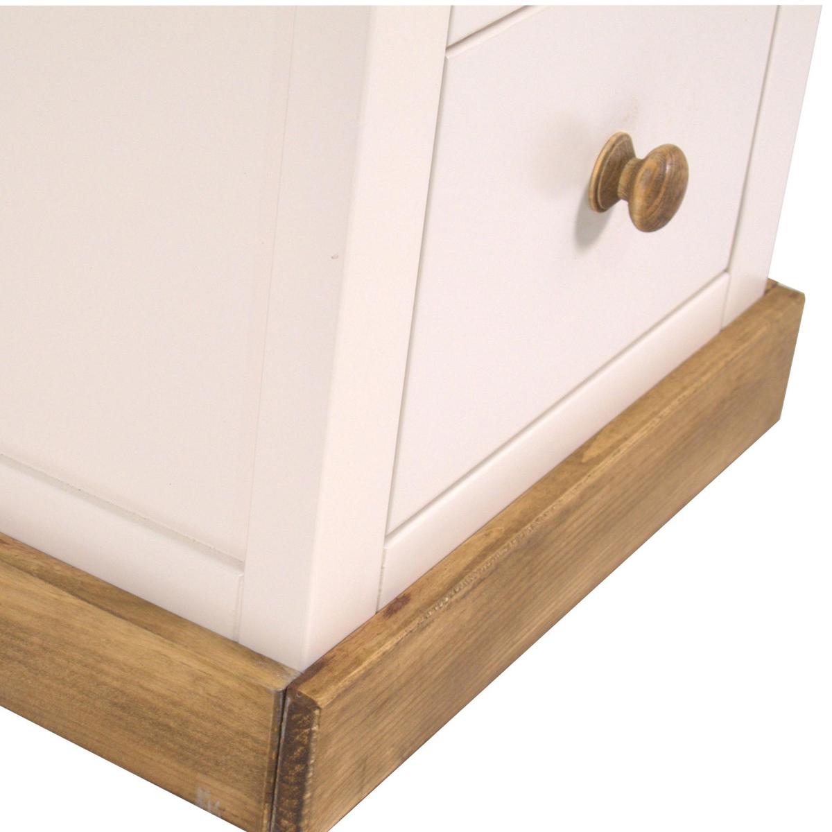 Ashland Silver 2 Drawer Wide Bedside White – image 3