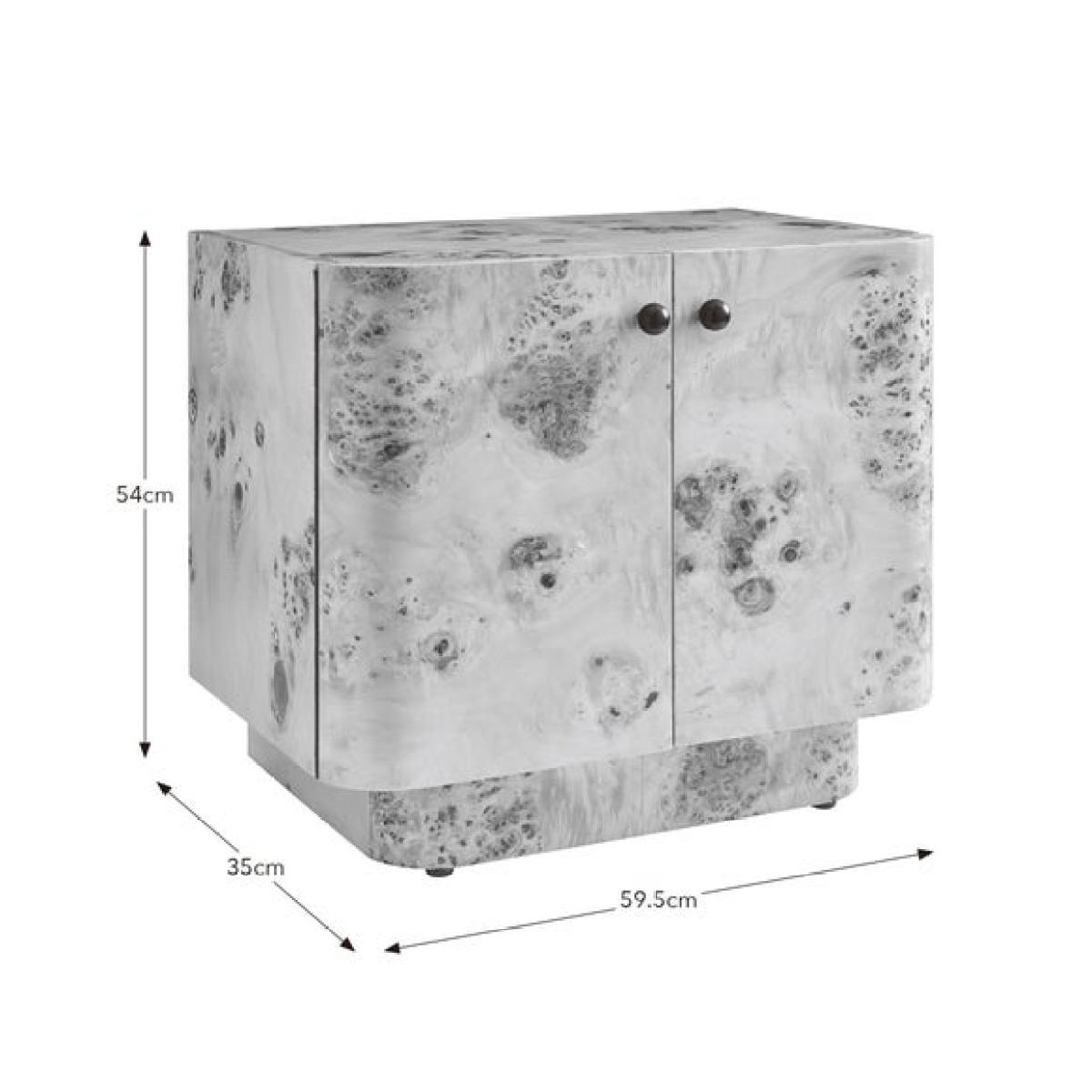 Seana 2 Door Bedside Table – image 7
