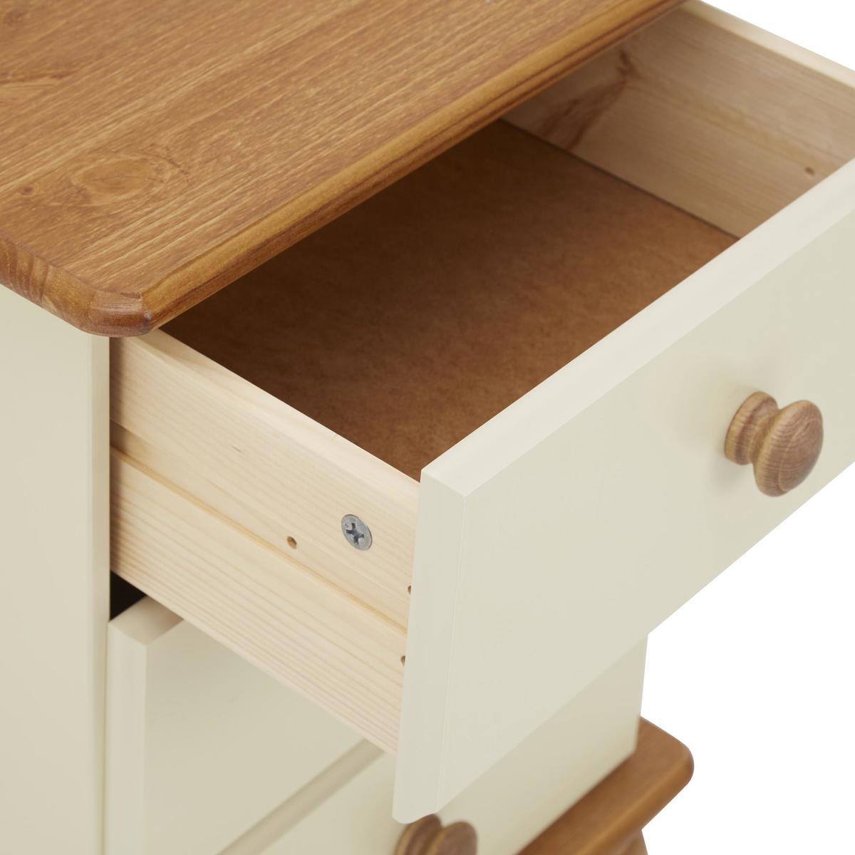 Colburn Cream 3 Drawer Bedside Table Natural/Cream – image 7