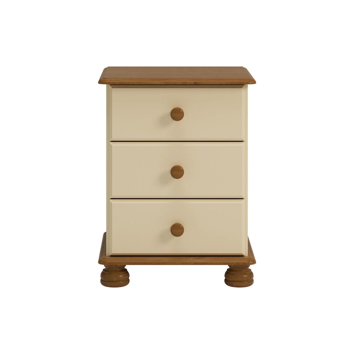 Colburn Cream 3 Drawer Bedside Table Natural/Cream – image 2