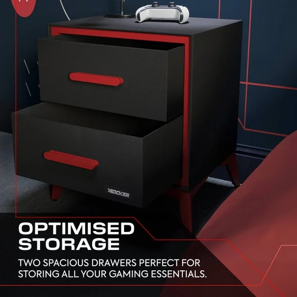 X Rocker Arcane 2 Drawer Bedside Table – image 3