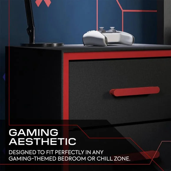 X Rocker Arcane 2 Drawer Bedside Table – image 5