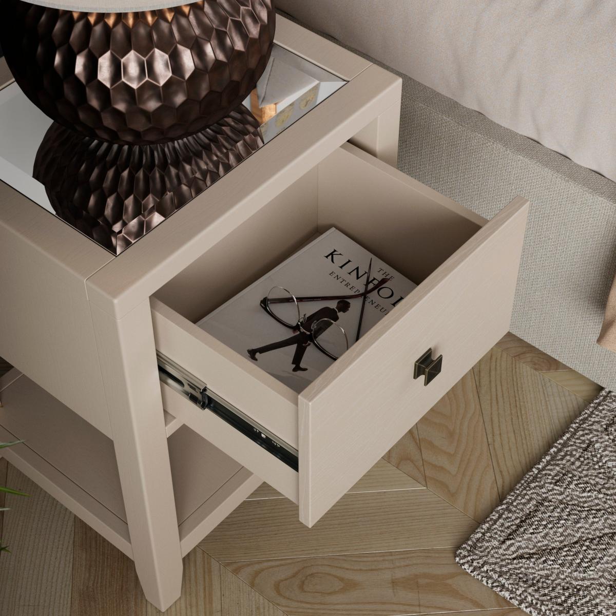 Luxe 1 Drawer Slim Bedside Table Natural – image 5