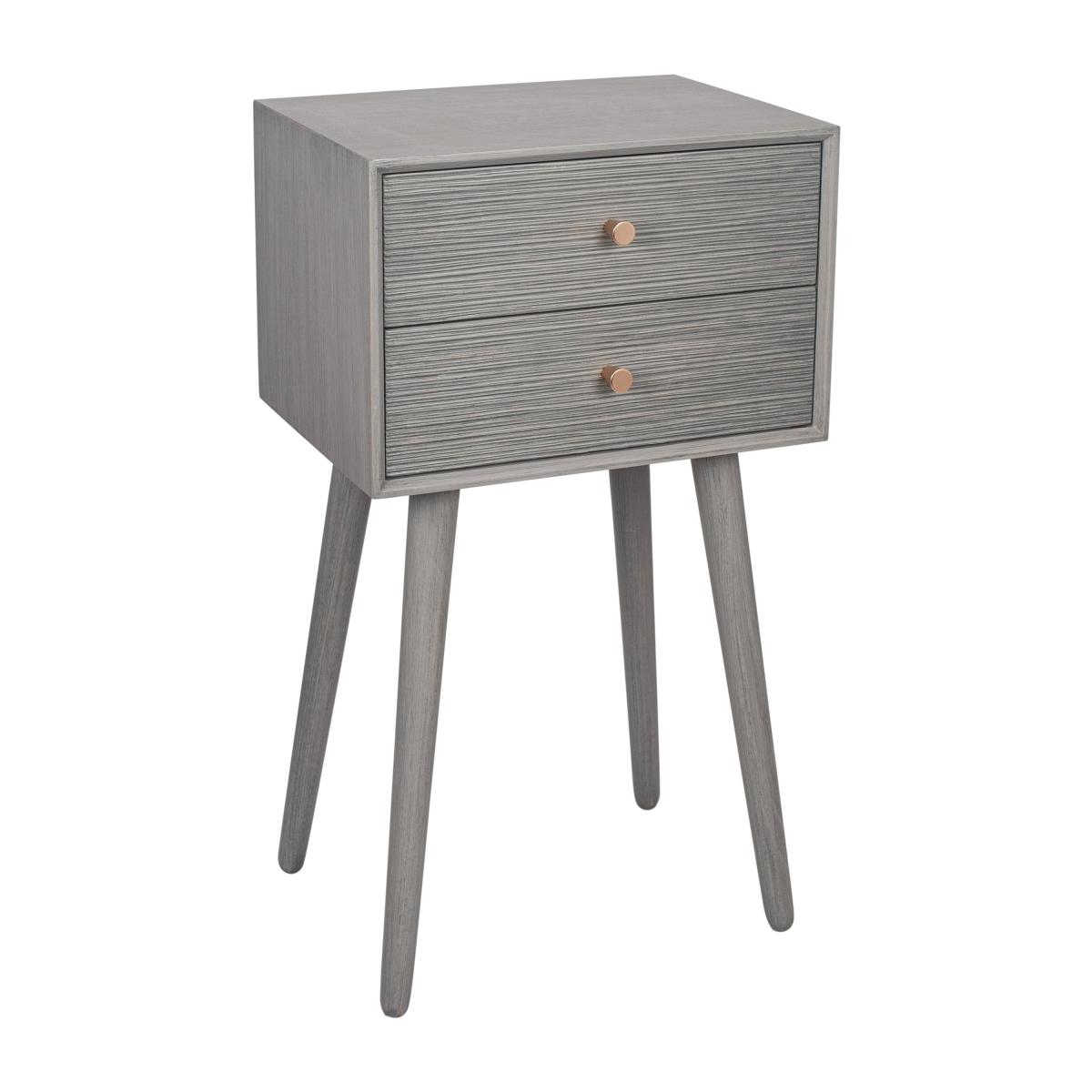 Pacific Chaya 2 Drawer Bedside Table, Grey Pine Grey – image 3