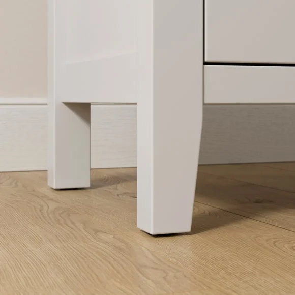 Lynton 3 Drawer Bedside Table, White – image 5