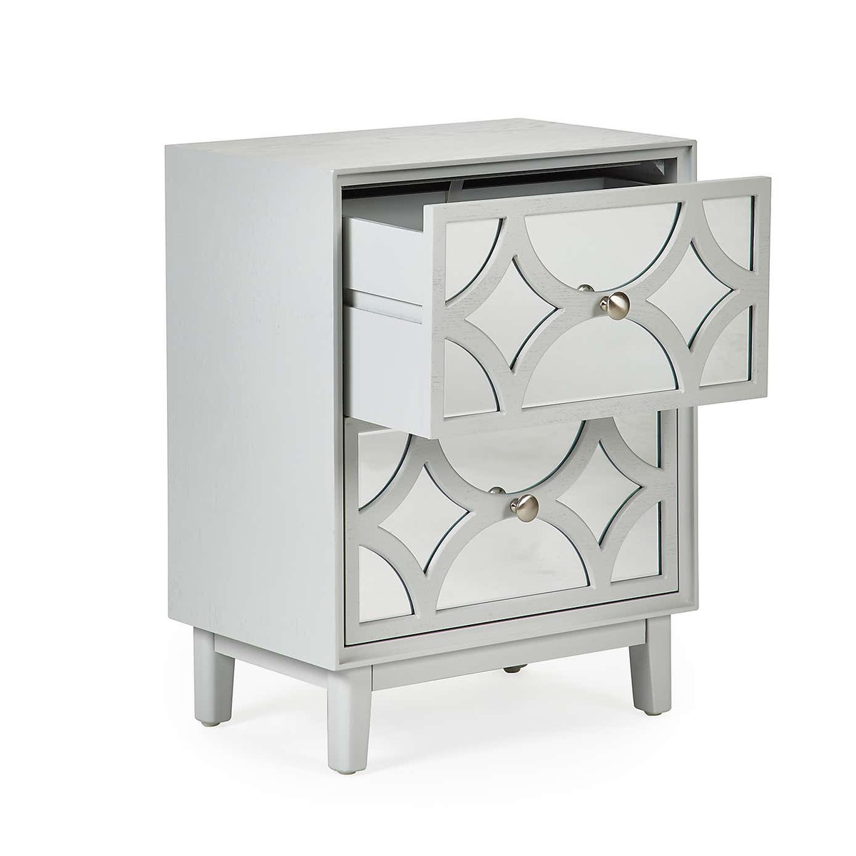 Delphi 2 Drawer Bedside Table Grey – image 4
