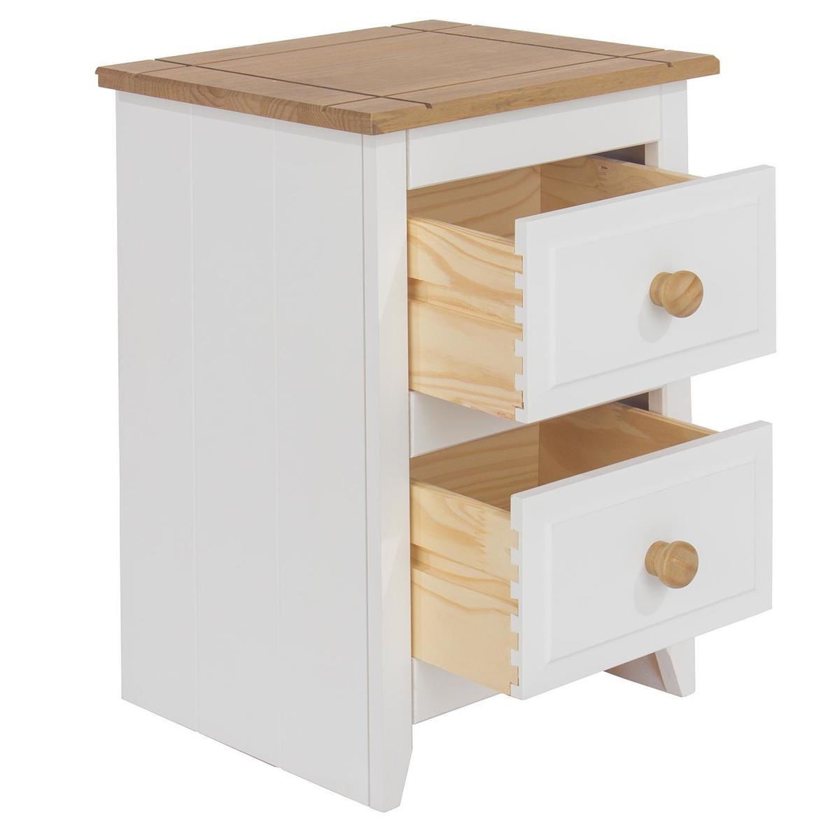 Capri 2 Drawer Petite Bedside Cabinet White – image 3