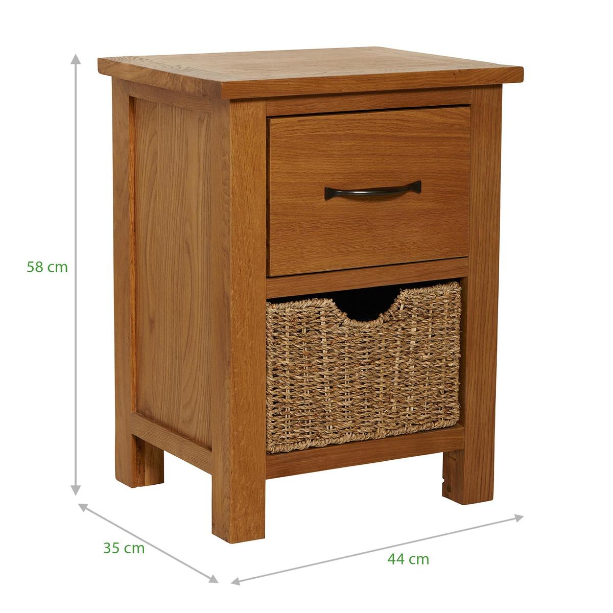 Sidmouth Oak 2 Drawer Bedside Table Natural – image 3