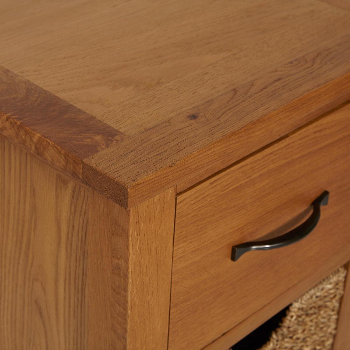 Sidmouth Oak 2 Drawer Bedside Table Natural – image 5