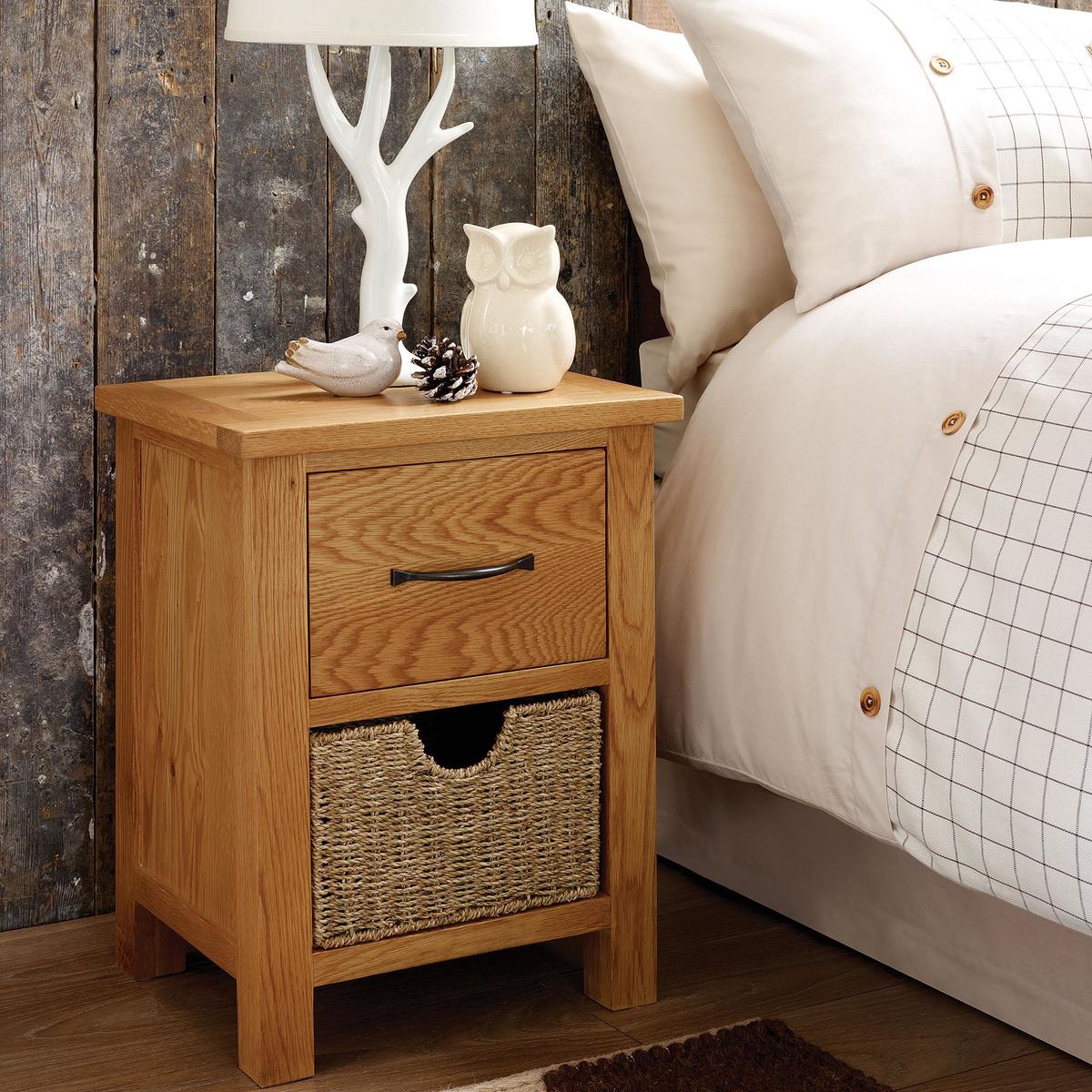Sidmouth Oak 2 Drawer Bedside Table Natural – image 7