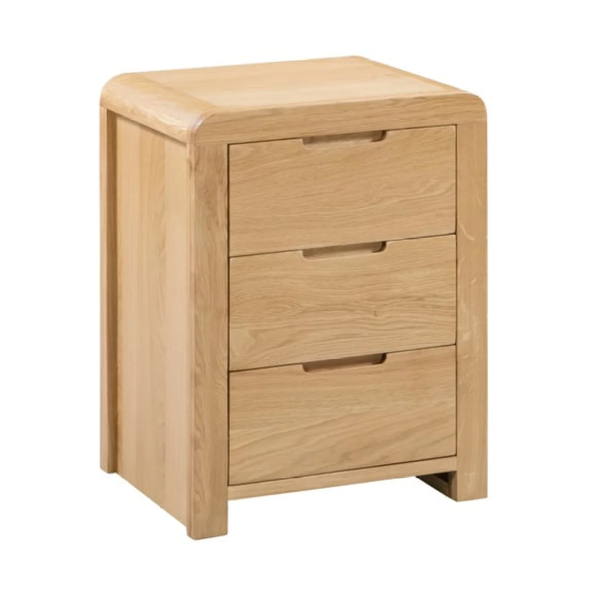 Return - Curve 3 Drawer Bedside Table, Oak – image 2