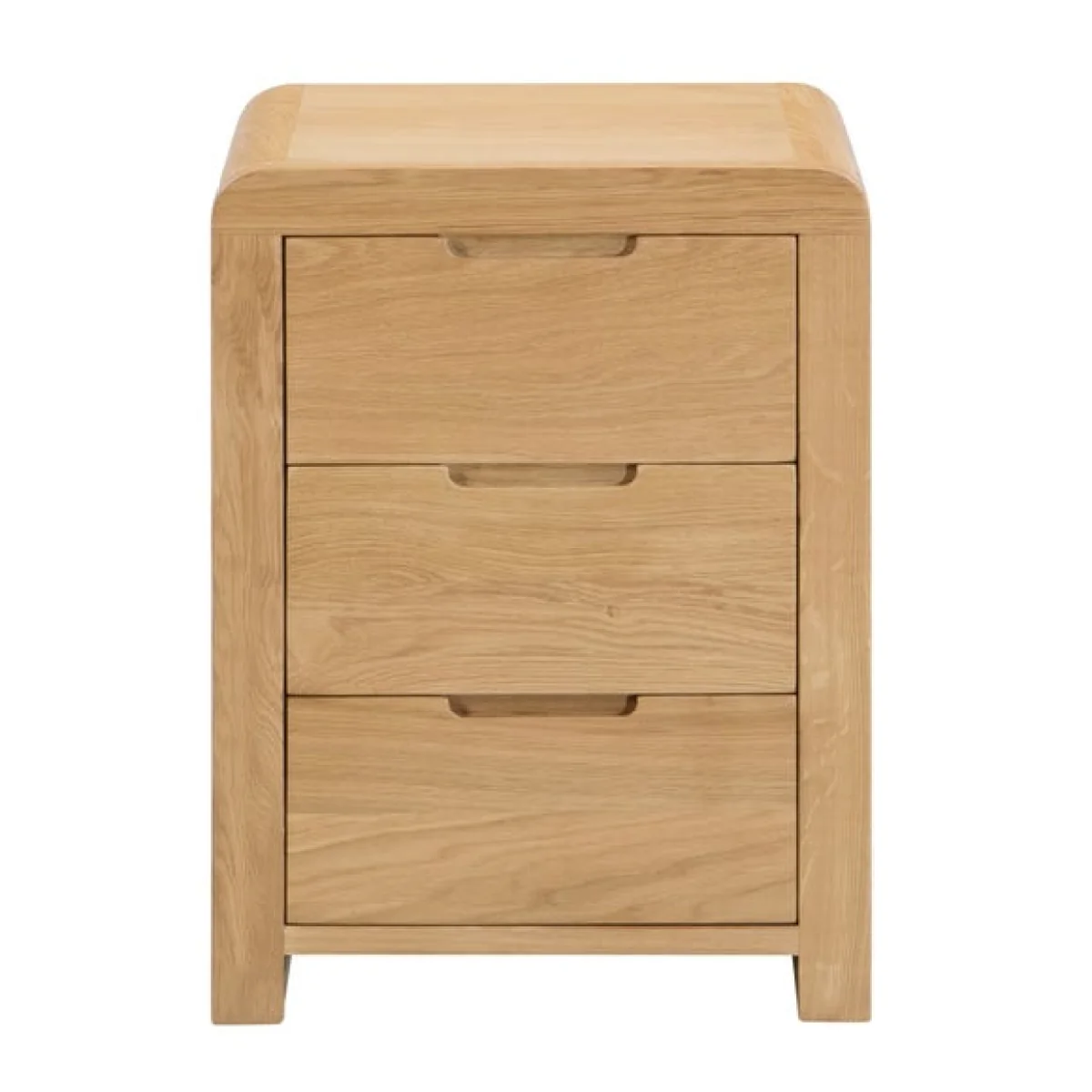 Return - Curve 3 Drawer Bedside Table, Oak – image 4