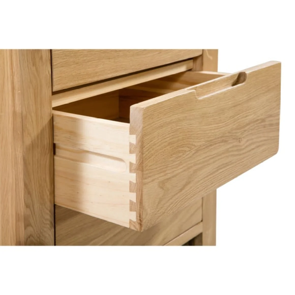 Return - Curve 3 Drawer Bedside Table, Oak – image 7