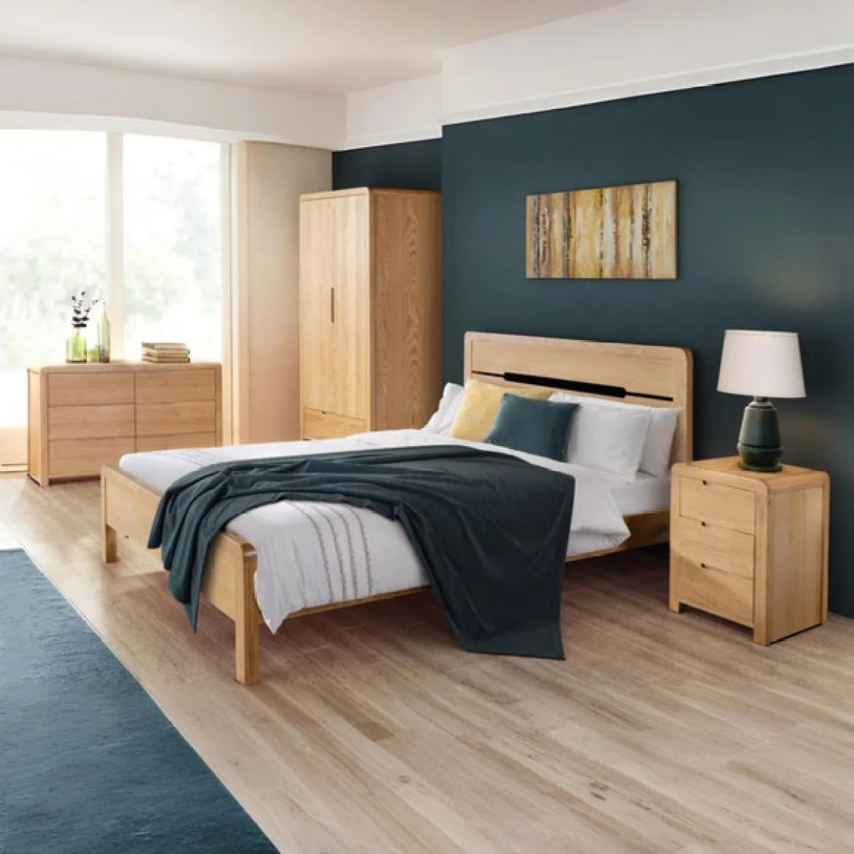 Return - Curve 3 Drawer Bedside Table, Oak – image 9