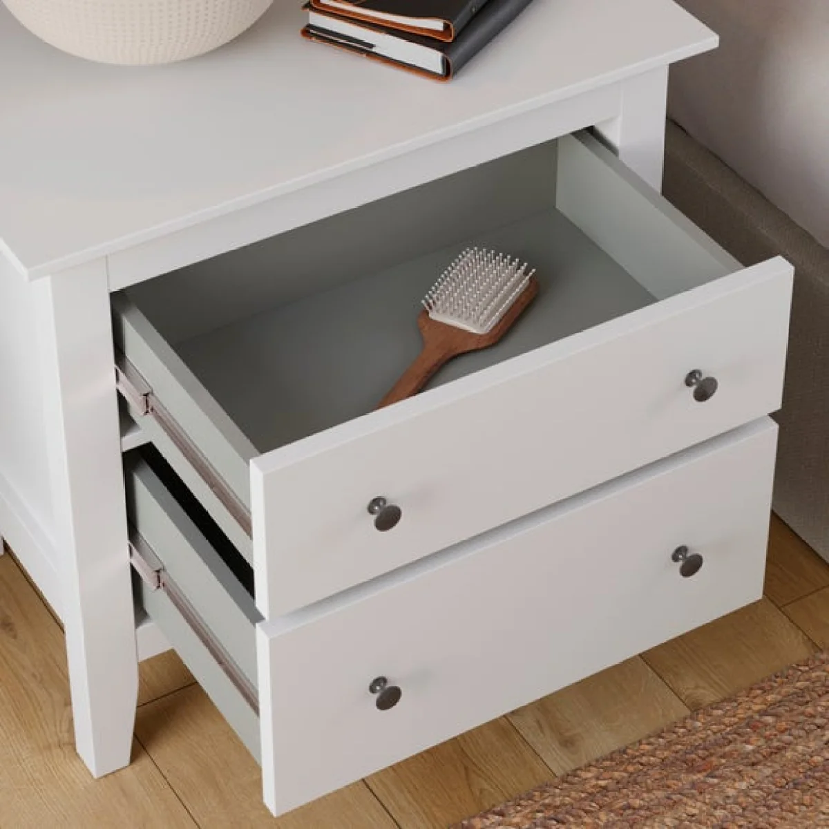 Lynton 2 Drawer Wide Bedside Table – image 3