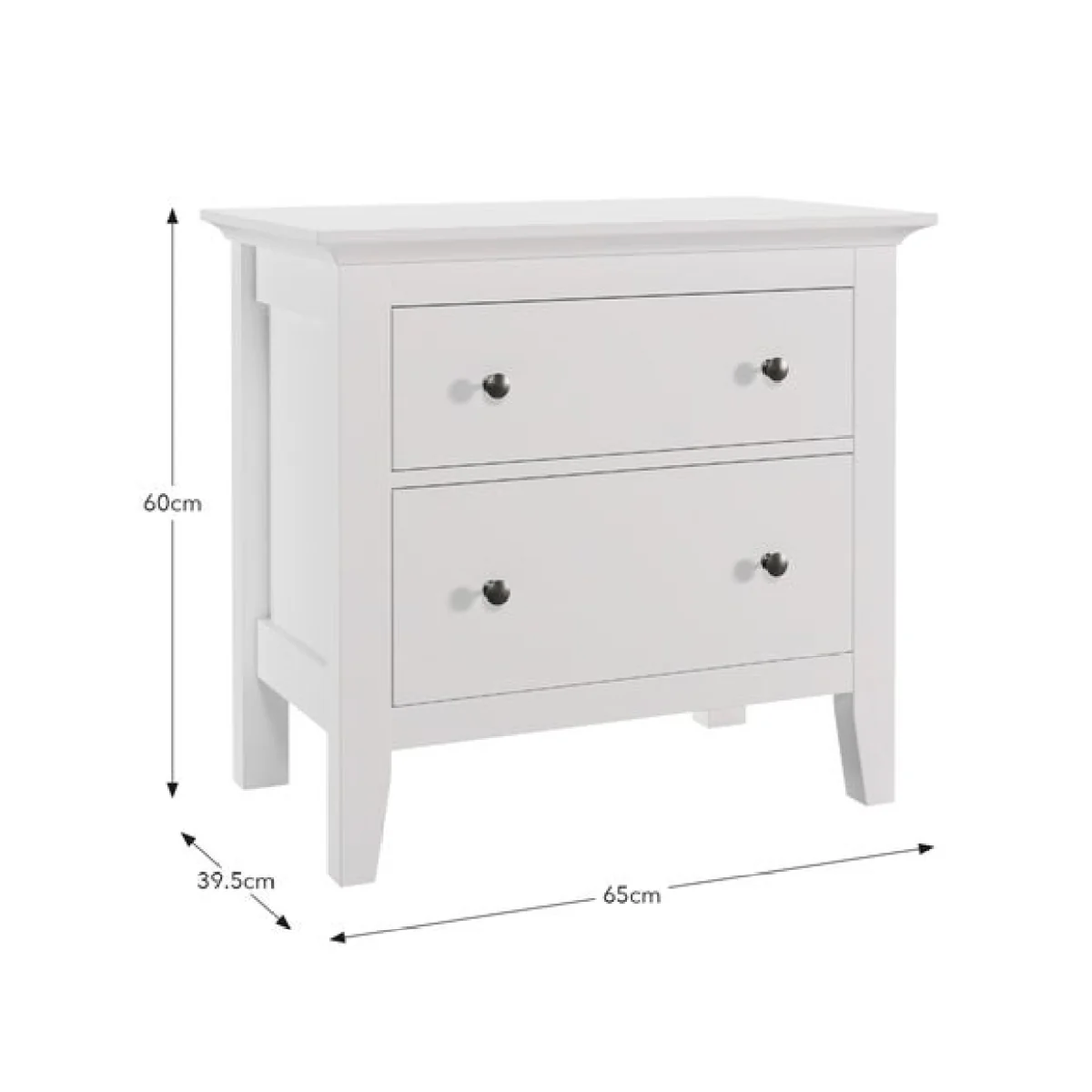 Lynton 2 Drawer Wide Bedside Table – image 6