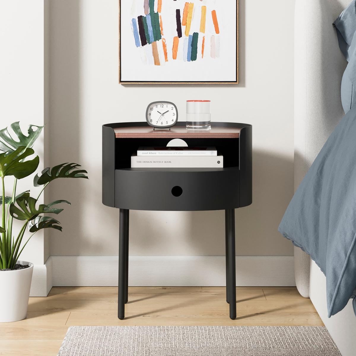 Elements Griffin Compact Bedside Table Black – image 2