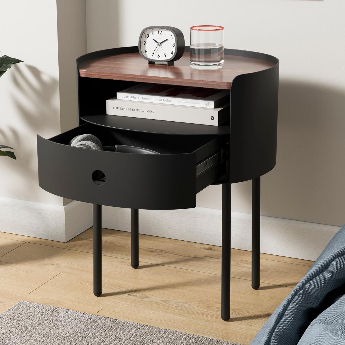 Elements Griffin Compact Bedside Table Black – image 3