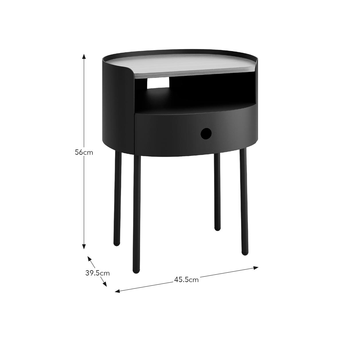 Elements Griffin Compact Bedside Table Black – image 7