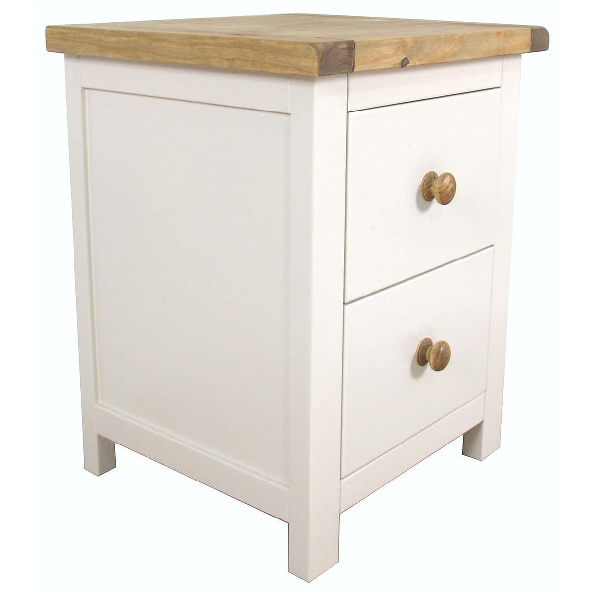 Kansas Wooden 2 Drawer Wide Bedside White – image 2
