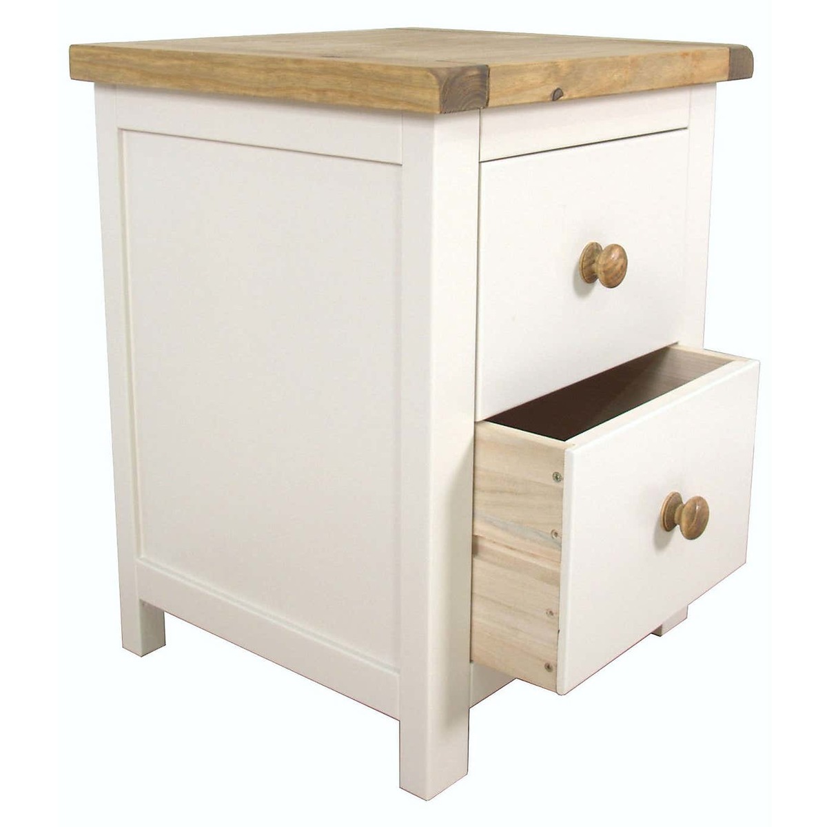 Kansas Wooden 2 Drawer Wide Bedside White – image 3