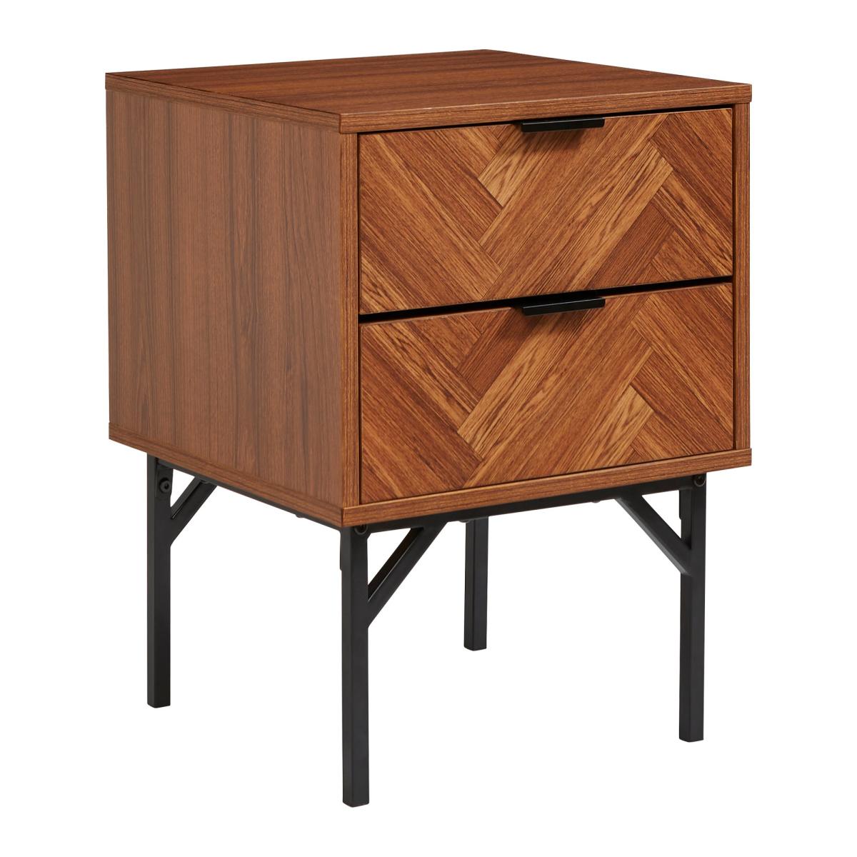 Rowe 2 Drawer Bedside Table Dark Wood (Brown) – image 3