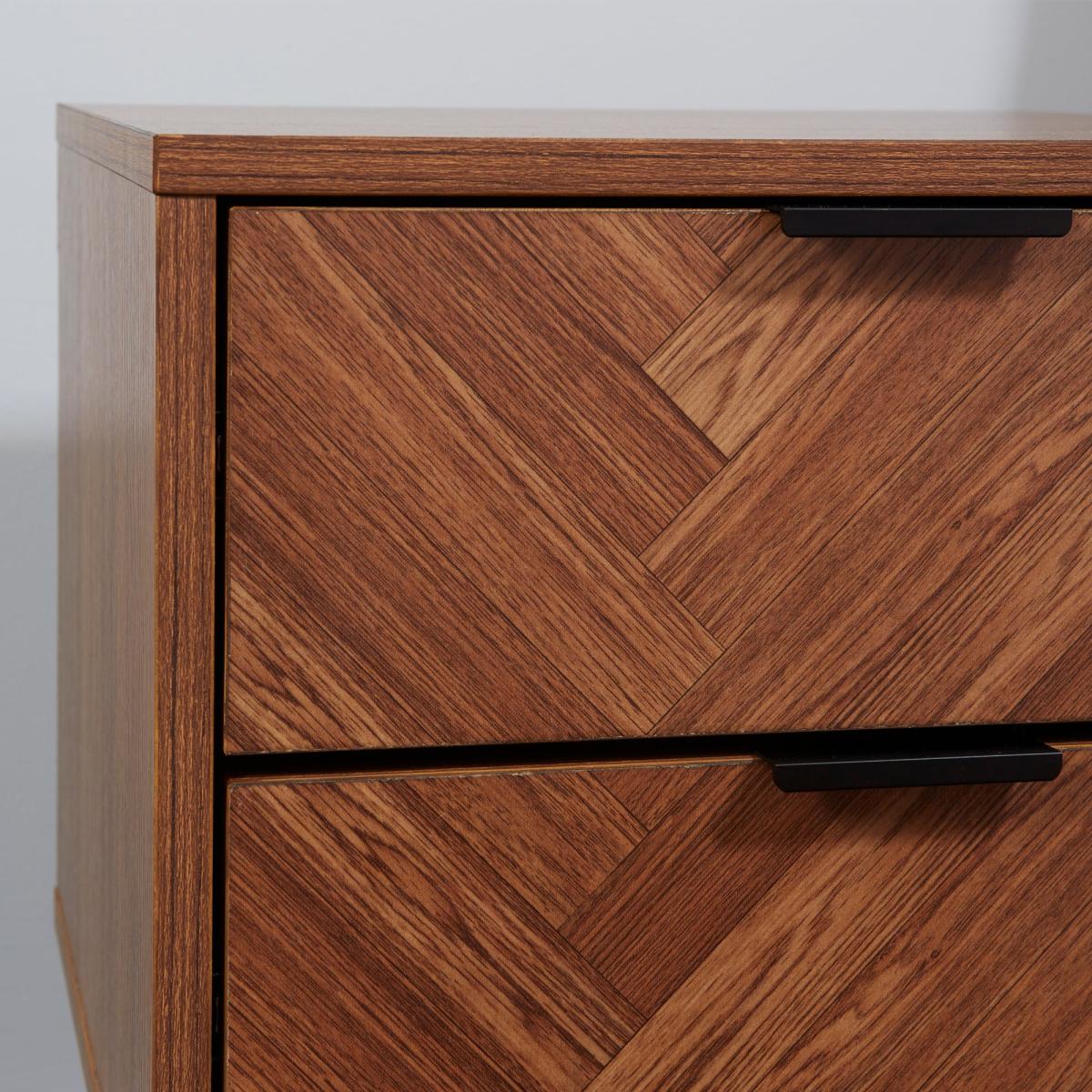 Rowe 2 Drawer Bedside Table Dark Wood (Brown) – image 4