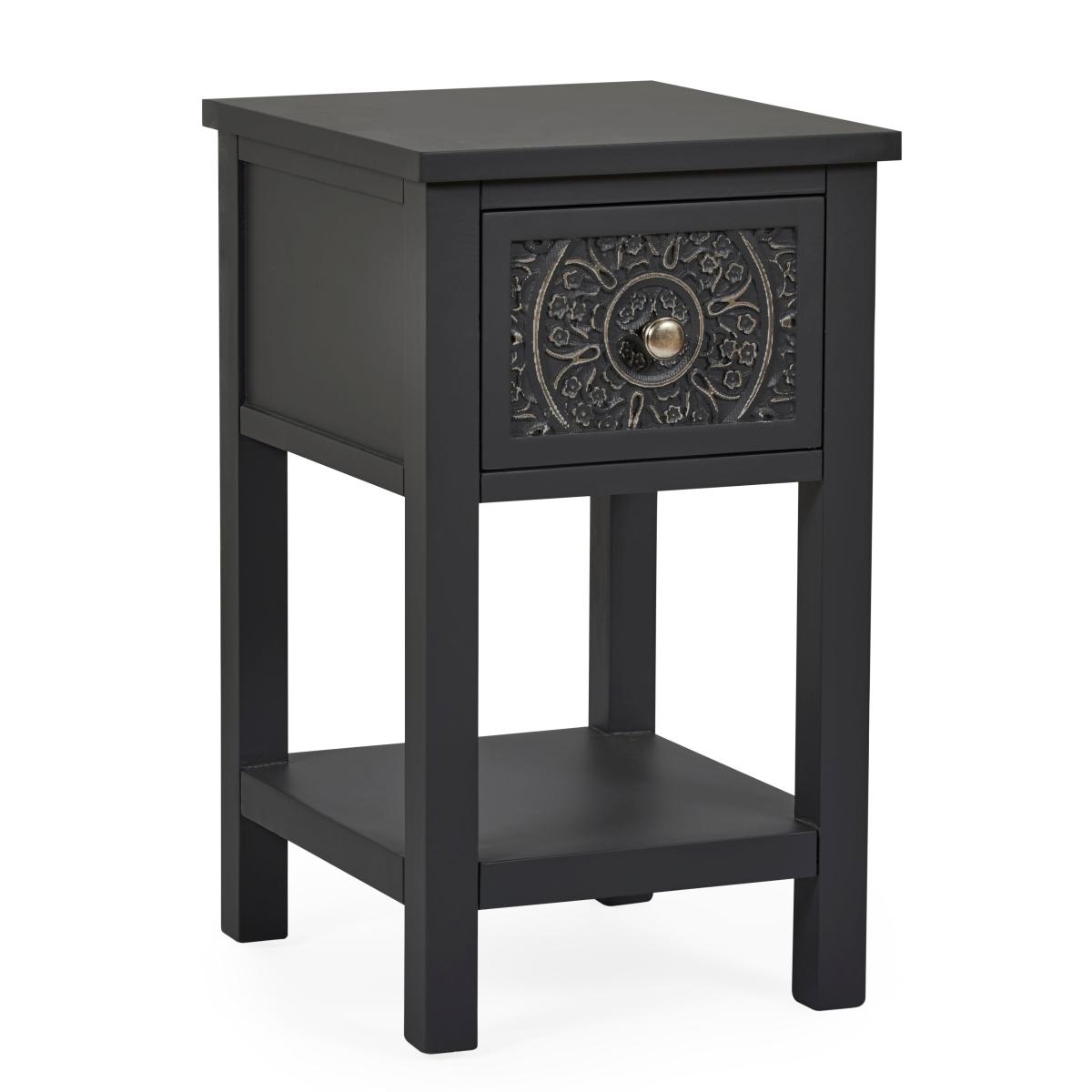 Samira Charcoal 1 Drawer Bedside Charcoal – image 3